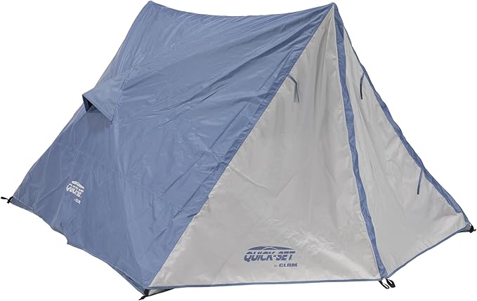 CLAM Quick-Set A-Frame Tent, 8 x 8 Ft Portable Outdoor Hiking Camping Shelter, Apex