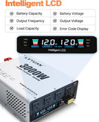 LVYUAN 3000 Watt Power Inverter 12V to 110V 120V DC to AC Converter with 4 AC Outlets, LCD Display, USB Charge Port, Remote Control for Home RV Vehicle Outdoor Camping Car Power Inverter