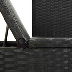 Camp Chair Lawn Chair Outside chairsSun Bed with Cushions Poly Rattan BlackSuitable for Gardens, courtyards, and patios