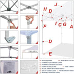 Eurmax USA 10'x20' Pop Up Canopy Tent Commercial Instant Canopies with Heavy Duty Roller Bag,Bonus 6 Sand Weights Bags (Stripe Red)