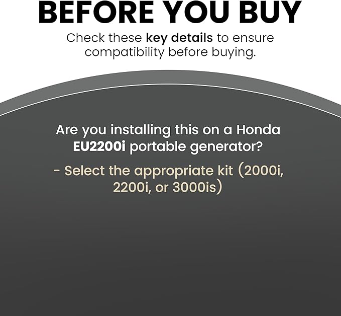 Hutch Mountain Generator Propane Conversion Kit Honda EU2200i- Tri-Fuel Conversion for Propane, Gasoline & Natural Gas - Portable Generator Backup Kit for Home Emergencies, Camping, and RVs