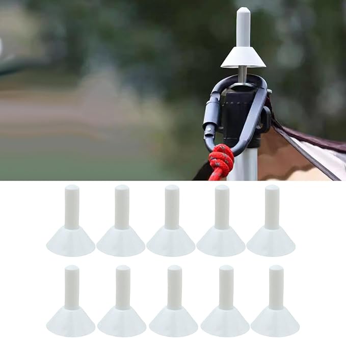 10Pcs Tent Poles Tips Tarp Poles Tip Covers Portable Lightweight Decoration Lightning Caps for Outdoor Activities Fishing