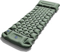2026 Thicken Inflatable Camping Sleeping Pad with Pillow - Built-in Foot Pump Moisture-Proof Tent Mattress Bed(T2366SpringRainGreen)