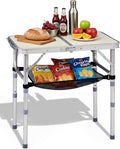 Outvita Folding Table, 2FT Aluminum Camping Table with Storage Adjustable Height Picnic Table Lightweight for Carring Outdoor Party Events Beach