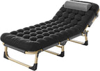 Folding Camping Cot for, Adjustable Adults Reclining Chaise, Folding Camping Cot, Sleeping Cots, Camp Bed for Outdoor, Home, Office,E