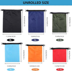 Pimoys 6 Pack Waterproof Dry Bags, Lightweight Outdoor Dry Sacks Ultimate Dry Bags for Kayaking Rafting Boating Camping (1.5L, 2.5L, 3L, 3.5L, 5L, 8L)