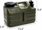Dicunoy Water Container with Spigot, 3 Gallon Camping Water Storage Container, BPA Free Portable Thick Water Dispenser Tank Jug for Vehicle, Car, Outdoor, Hiking, Emergency, Hurricane Supplies