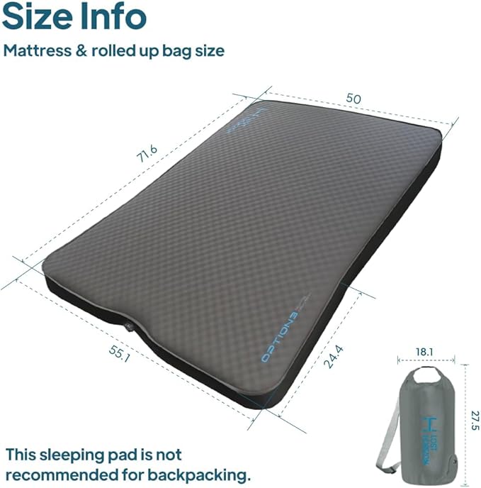 LOSTHORIZON Camping Air Mattress with Foam for Tesla CyberTruck, Self Inflating Sleeping Pad, 4.5" Thick, with Air Pump