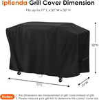 Grill Cover for Gas Griddle, 77inch Outdoor Grill Cover Waterproof for Flat Top BBQ Grills and Smoker Grills-77 L x 33" W x 50" H