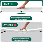 Folding Table 4ft - Heavy Duty Fold-in-Half Plastic Table with Adjustable Height, Portable Utility Tables with Steel Legs for Indoor, Outdoor, Picnic, Camping, Dining, Party (White)