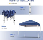 Canopy Tent 10x10, Pop Up Instant Sun Shade Shelter with Slant Leg for Events and Parties, Outdoor Portable Gazebo with Carrying Bag, Sunproof and Waterproof