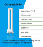 (2PACK) FLS/E9W Fluorescent Bulb,Replacement for Camping Lantern Bulb,4 Pin 2G7 Base,5.5 inch Special Size,6400K