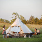 CORE 6 Person Bell Tent with LED Lights | Spacious Family Lighted Tent with Carry Bag for Camping, Glamping, and Backyard Adventures