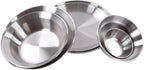 Stainless Steel Camping Plates and Bowls Set, 12PCS Portable Tableware Cookware with Storage Bag, 3.5inch to 9.1 inch, Camping Dish Set for Backpacking, Camping, Hiking, Beach,Outdoor