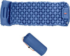 QINGFAN Outdoor Camping Inflatable Mattress Sleep Pad with Pillows Travel Mat Folding Bed Light Weight Air Cushions
