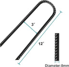 Eurmax USA 12 Inch Trampoline Stakes,Heavy Duty Ground Anchors,Trampoline Anchors,U Hook,Tent Stakes for High Wind,Ground Anchor Screw in,Yard Stakes,Galvanized Steel (4 Pack,Black)