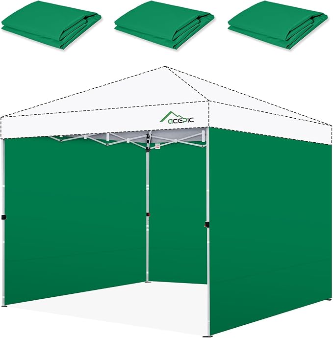 Sidewalls for 10x10 Pop Up Canopy, 210D Polyester Waterproof Canopy Sidewalls with UV Protection, Sunwall Only (Green, 10 * 10ft 3PCS)