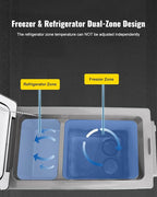 VEVOR CF55 12 Volt 58 Qt Refrigerator, Dual Zone Portable Compressor 12/24V DC and 110-240V AC, Freezer Fridge Cooler, for Car, Truck RV, Camping and Home Use, Black+Gray