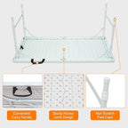 4 FT Folding Table with Carry Handle, Portable Fold-in-Half Plastic Table, Rectangle Foldable Table for Indoor/Outdoor White