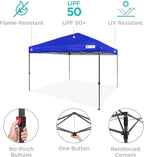 Best Choice Products 10x10ft Pop Up Canopy Tent, Outdoor Shade, 1 Person 1 Minute Set Up, Carry Case, 4 Weight Bags - Resort Blue