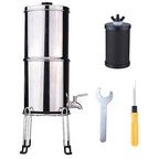 Drfeify 1 Gallon Gravity Water Filter System, 60ml min Rate Food Grade Stainless Steel, Removes Impurities Improves Taste, with Activated Carbon Silver Ions UF Membrane, for Camping (K8779A with