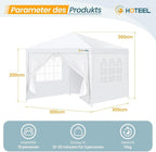 HOTEEL 10x10FT Party Tent with 4 Removable Sidewalls for Parties, Carpas para Fiestas, Weddings, BBQ, Waterproof Outdoor Event Canopy, Patio Camping Gazebo, White