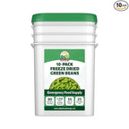Valley Food Storage Freeze Dried Green Beans | 10-Bag Bucket, 28.2 oz | Premium Emergency Food Supply, 25 Year Shelf Life | Non-GMO Prepper Food for Camping, Cooking & Long-Term Storage, Packaged in USA