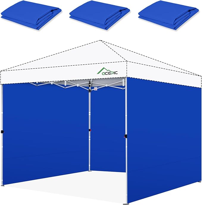 Sidewalls for 10x10 Pop Up Canopy, 210D Polyester Waterproof Canopy Sidewalls with UV Protection, Sunwall Only (Cosmic Blue, 10 * 10ft 3PCS)