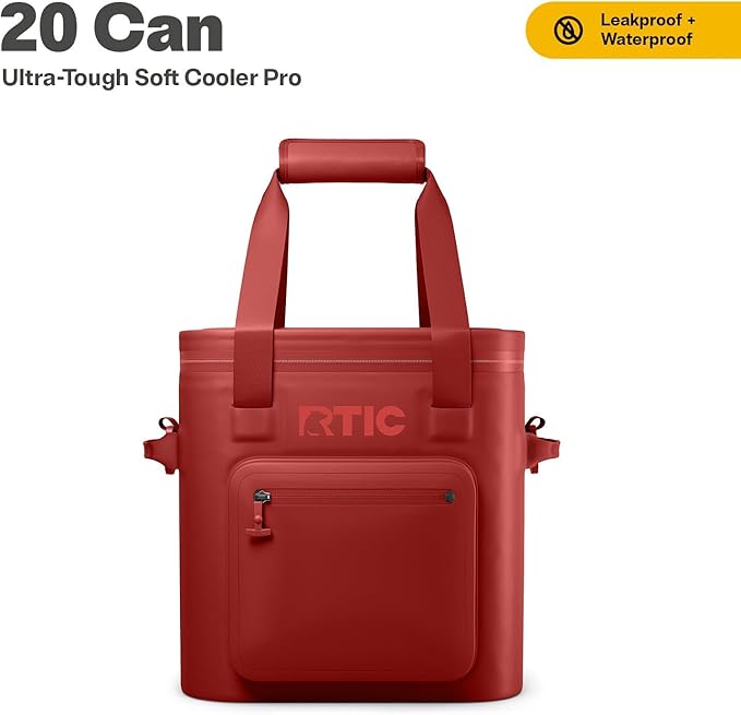 RTIC 20 Can Ultra-Tough Soft Cooler Pro, Insulated, Waterproof, Leak Proof, Portable Floating Bag for Beverage, Drink, Lunch, Outdoor, Beach, Car,Camping, Picnic, Fishing, Boat