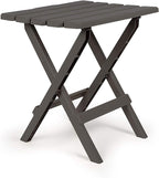 Camco 51885 Charcoal Large Adirondack Portable Outdoor Folding Side Table, Perfect for The Beach, Camping, Picnics, Cookouts & More, Weatherproof & Rust Resistant