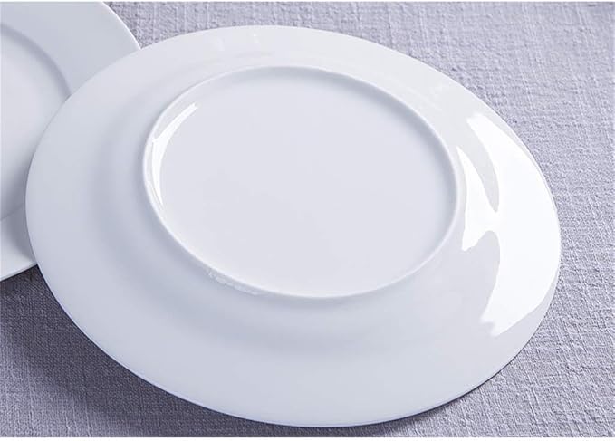 8 Inches White Flat Set of 6 Festive Banquet Camping Bone China Tableware