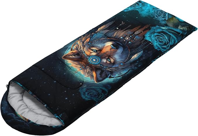 HOSIMA Dear Hunting Pattern Cold Weather Sleeping Bags for Kids Adults,Black Light Weight Waterproof Sleeping Bags for Outdoors Hiking.
