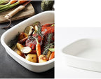 Camping Plates Serving Tray Large Tray Steak Plate White Ceramic Rectangular Baking Dish Bowl Home Baking Oven Dish Restaurant Tableware Decorative Plate