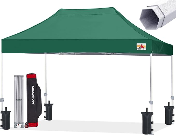 ABCCANOPY Commercial Pop Up Canopy Tent 10x15 Premium-Series, Forest Green