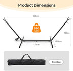 ONCLOUD 9 FT Hammock Stand Only, Heavy Duty Adjustable Indoor Outdoor Space Saving Steel Stand with Carrying Case, Universal Hammock Stand with 450 Pounds Capacity for Garden (Black w/Wheel)