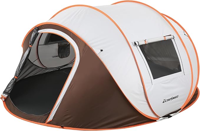 EchoSmile Instant Pop Up Camping Tent, 2/4/6 Person, Easy Setup Tent, Water Resistant Dome, Portable with Carry Bag