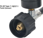 ATKKE Propane Hose Adapter 1lb to 20lb with Gauge, 12FT Propane Tank Grill Adapter Converter for Weber Q Grill, Mr. Heat Propane Heat, Blackstone 17/22‘’ Griddle, Coleman Camping Stove and More