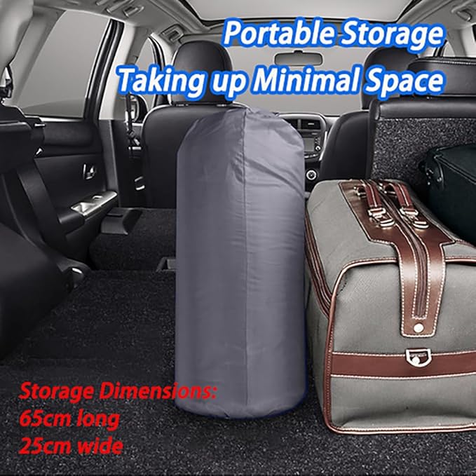 Self-Inflating Car Air Mattress for Subaru Outback 2010-2025 SUV 5-Seater, 5cm Thick Portable Foldable Double/Single Bed for Camping Travel,Suede Fabric Khaki