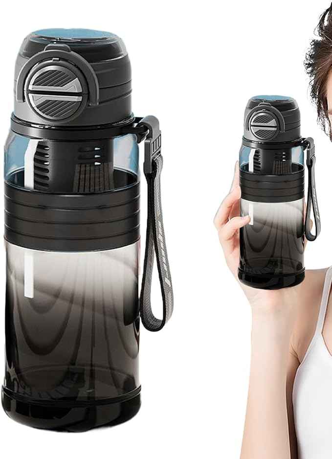 Fitness Water Bottle, 800ml Drinking Straw Cup, Beverage Container with Tea Filter, Portable Hydration Tool Category, Home Running Hiking for Camping Outdoor Travel School Cycling Indoor Use