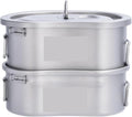Camping Campfire Utensils, Outdoor Camping Pot Set Portable Bowl Picnic Cookware Tableware Lunch Box with Lid Backpacking Gear