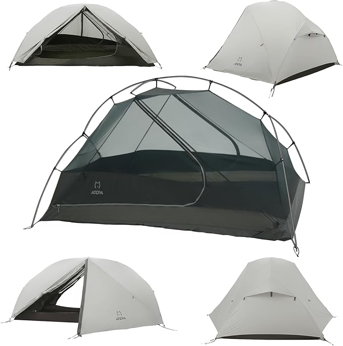 ATEPA Voyage 1-2 Person Backpacking Tent, 4 Season Ultralight Camping Tent, 4000mm Waterproof Double Layer Cold Wearther Easy Set Up Tent for Family Camp Hiking Hunting Outdoor Mountaineering Travel