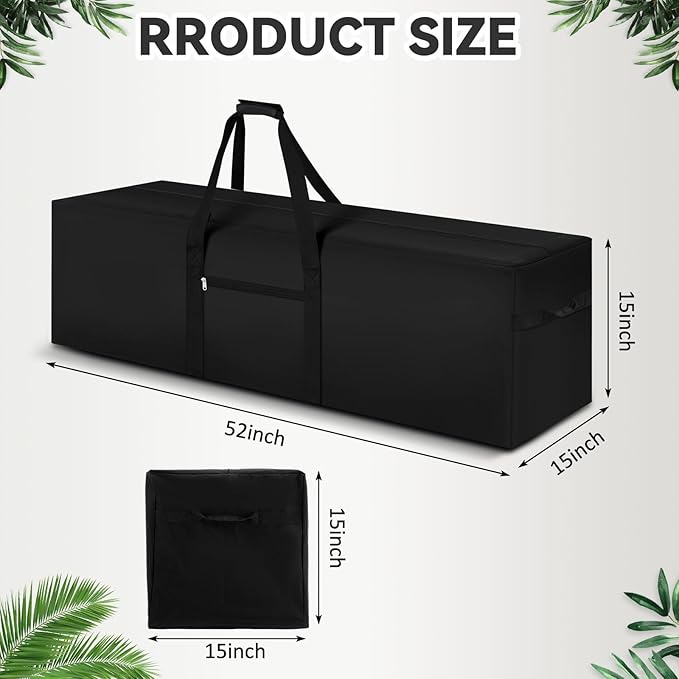 52 x 15 x 15 Inch, 190 L Extra Large Duffle Bag Camping Tent Storage Bag Heavy Duty Waterproof Sports Equipment Carrying Case for Tent Pole Travel Canopy Hammock Tripod Fishing Outdoor Moving