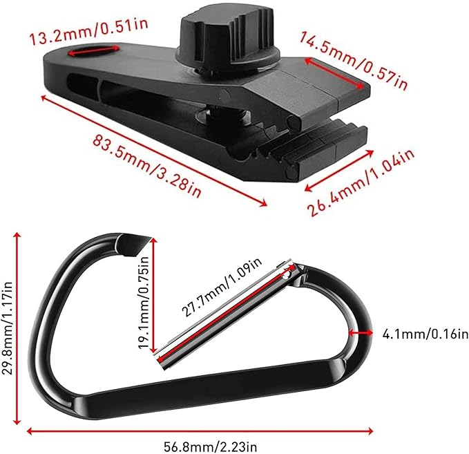 24 Pcs Tarp Clips with Carabiner - Heavy Duty Lock Grip Thumb Screw Camp Tent Clamp Clip for Awnings Outdoor Camping Caravan Canopies Car Covers Swimming Pool Covers with Buckle
