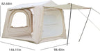 KEIKI Oxford Hot Tent for Camping, 2/3/4/6/8 Person Large Inflatable Tents w/Detachable Canopy, 4 Season Waterproof Tent for Hike Backpacking, Stove Jack AC Port, Mesh Doors Windows, Pump, Easy Setup