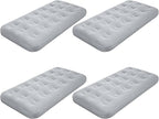 Geetery Kids Air Mattress Toddler Inflatable Airbed 55x27.6x8.7 Inch Foldable Comfort Flocked Blow up Bed with Patch Kit Portable Sleepover Mattresses for Home Travel Camping Party(Gray, 4 Pcs)