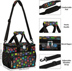 Pardick Insulated Lunch Bag, Colorful Dog Paw Print Reusable Lunch Box Leakproof Cooler Tote Bag Large Lunchbox Freezable Lunch Bag with Adjustable Shoulder Strap for Women Men Picnic Work Beach