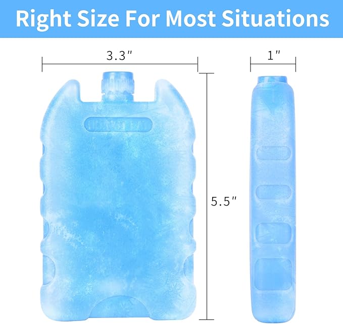 Ice Packs for Lunch Boxes Cooler Tote Bags Reusable Refreezable Cold Slim Large Cheap Hard Protable Icepacks for Bento Shipping Beach Camp Car