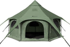 ShinHye 16.4ft Bell Tent for Glamping & Camping – Waterproof Canvas with Stove Jack, Removable Floor & 8 Mesh Windows (Fits 6-8 People)