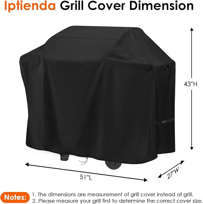 Grill Cover for Weber Spirit 300 and Spirit II 300 Series Gas Grill, 51inch Heavy Duty Outdoor Grill Cover Waterproof for Weber Liquid Propane Grills -51" L x 27" W x 43" H