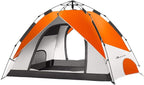 MOON LENCE Pop Up Tent 3-4 Person, 60s Instant Setup Camping Tent with 2 Doors, Water-Resistant & Windproof Dome Tent for Car Camping, Backyard, Traveling